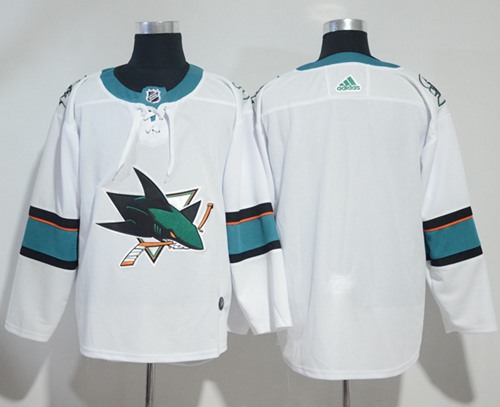 Adidas Sharks Blank White Road Authentic Stitched NHL Jersey